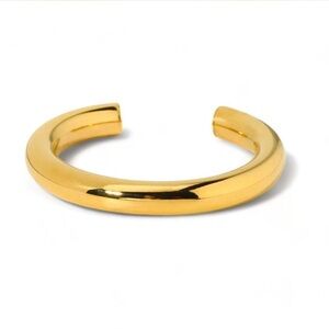 18k Gold Plated Tube Cuff Bracelet
